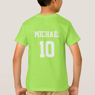 Fußball Personalisiert Name und Nummer Grün T-Shirt