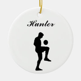 Fußball-personalisierte Weihnachtsverzierung Keramikornament
