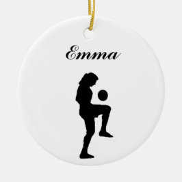 Fußball-personalisierte Weihnachtsverzierung Keramikornament