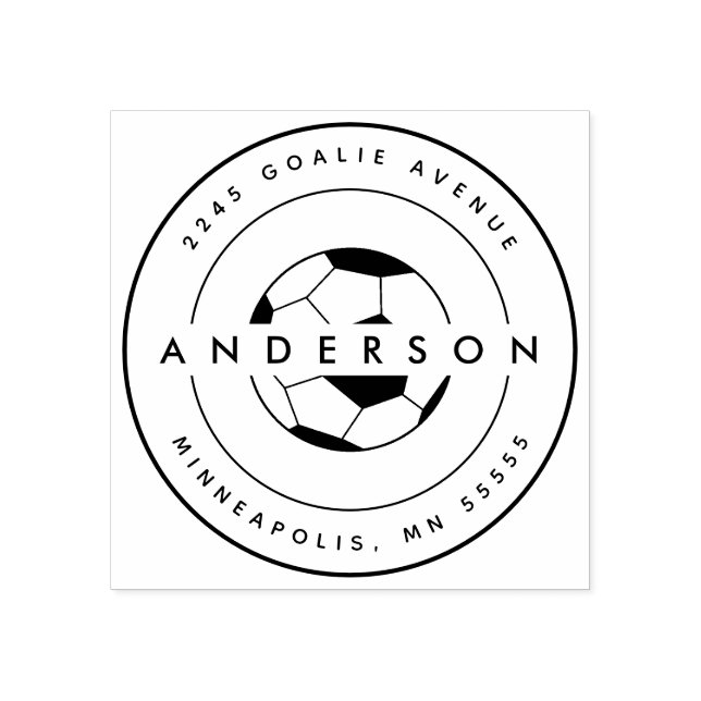 Fußball - Personalisierter Name Sport Gummistempel (Prägung)