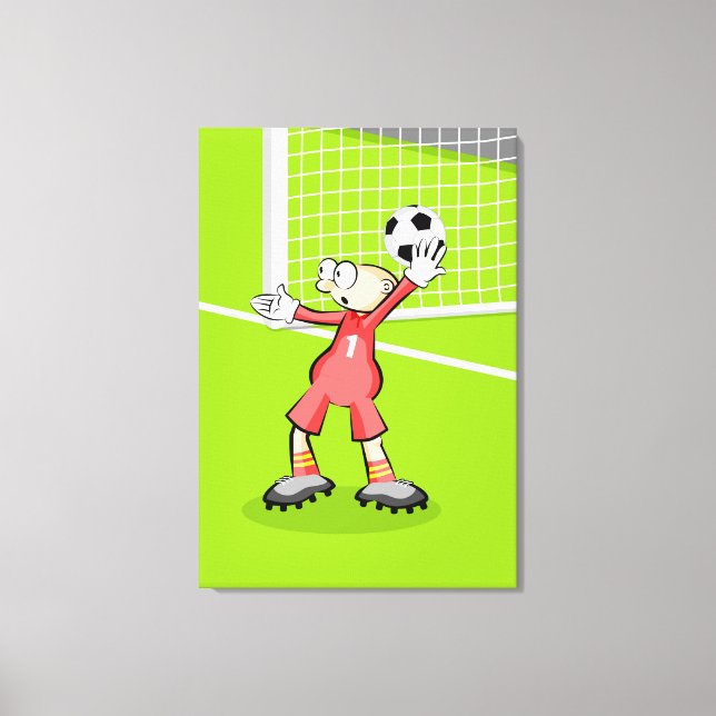 Fußball Pförtner tut von dem Bogen ein Anstoß Leinwanddruck (Vorderseite)