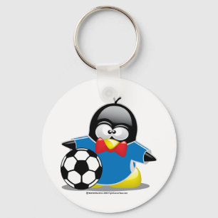 Fußball-Pinguin Schlüsselanhänger