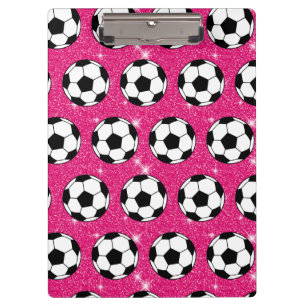 Fußball Pink Frost Glitzert Sportler Weiß Klemmbrett