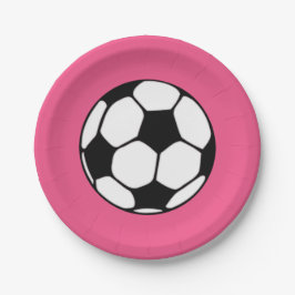 Fußball-Pink-Girl's Birthday Party Pappteller
