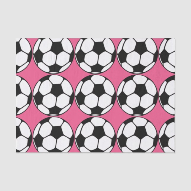 Fußball-Pink-Girl's Birthday Party Seidenpapier (Vorderseite)