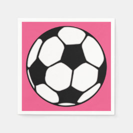 Fußball-Pink-Girl's Birthday Party Serviette
