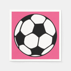 Fußball-Pink-Girl's Birthday Party Serviette