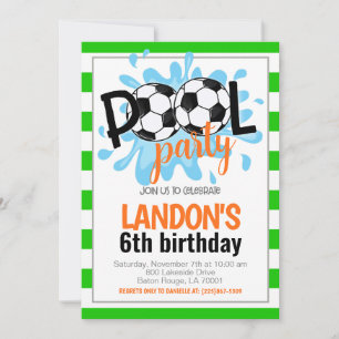 Fußball-Pool-Party Geburtstag Einladung