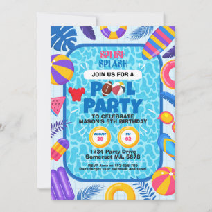 Fußball-Poolparty-Geburtstag Einladung