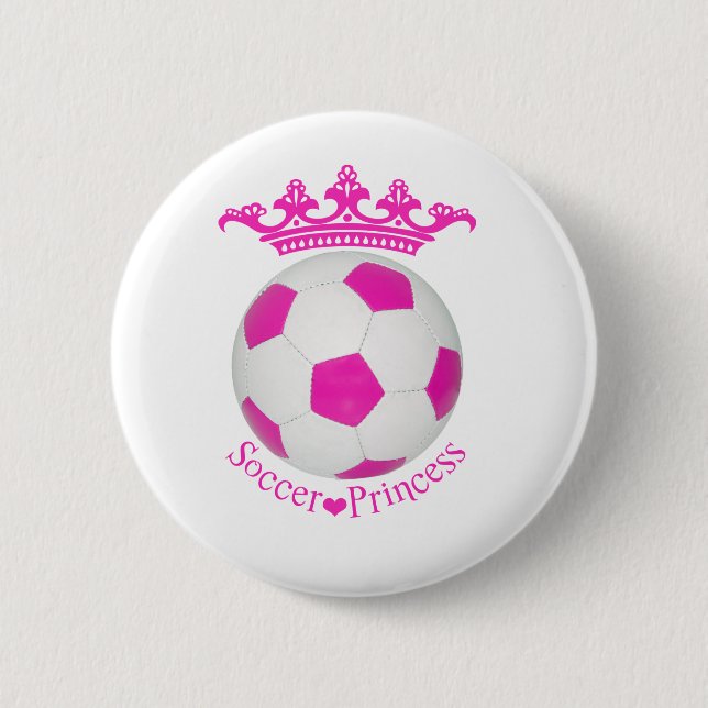 Fußball-Prinzessin, rosa Fußball Button (Vorderseite)
