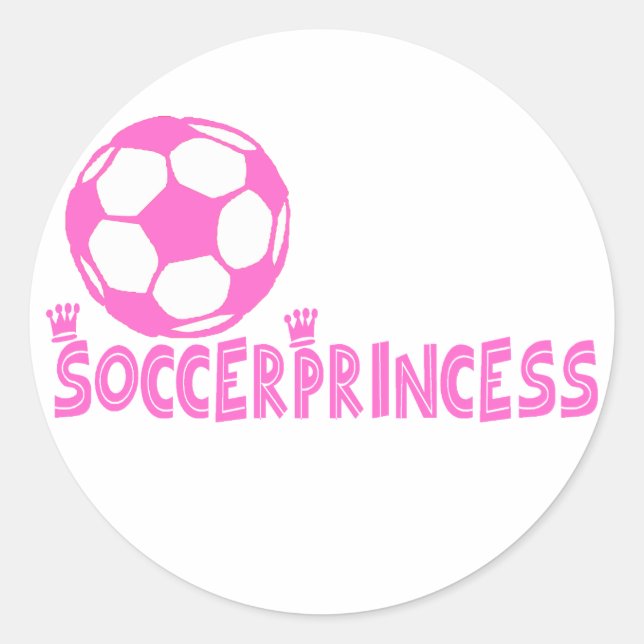 Fußball-Prinzessin Runder Aufkleber (Vorderseite)