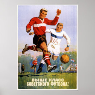 Fußball-Propaganda-Plakat 1954 UDSSR sowjetisches Poster