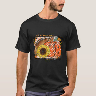 Fußball Pumpkin Sonnenblumen Fußball Lover Fall al T-Shirt