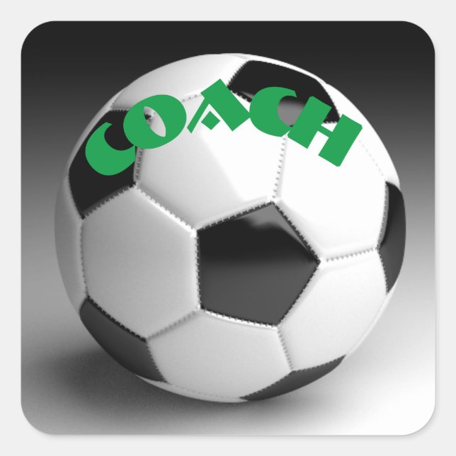 Fußball Quadratischer Aufkleber (Vorderseite)