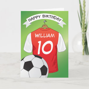 Fußball Red Shirt Custom Sports Geburtstag Karte