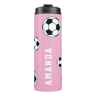 Fußball Rosa Personalisierte Kinder zurück in die  Thermosbecher