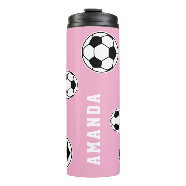 Fußball Rosa Personalisierte Kinder zurück in die  Thermosbecher (Vorderseite)