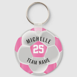 Fußball - Rosa und Weiß Schlüsselanhänger
