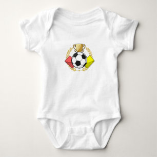 Fußball Rot & Gelb Karte Trophäe Baby Strampler