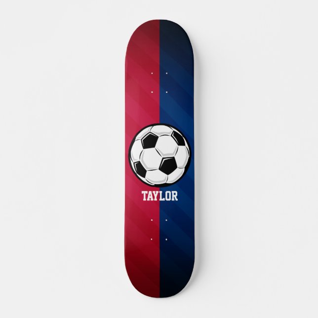 Fußball; Rot, Weiß und Blau Skateboard (Vorne)