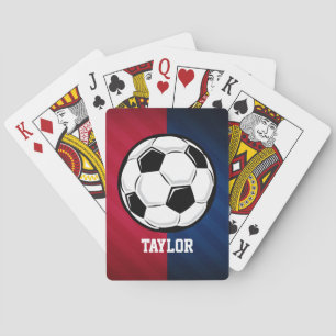 Fußball; Rot, Weiß und Blau Spielkarten