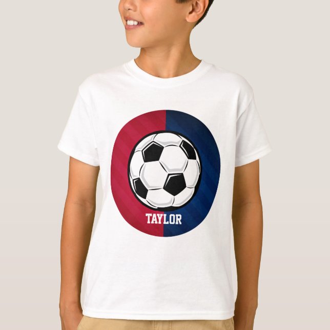 Fußball; Rot, Weiß und Blau T-Shirt (Vorderseite)