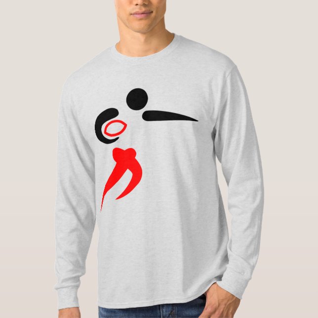 Fußball-Rücklauf Männer-Langschläfer-T - Shirt (Vorderseite)