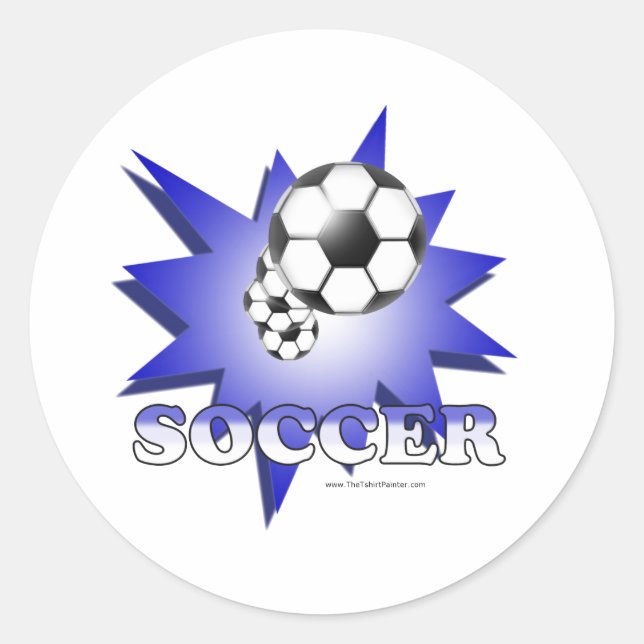 Fußball! Runder Aufkleber (Vorderseite)