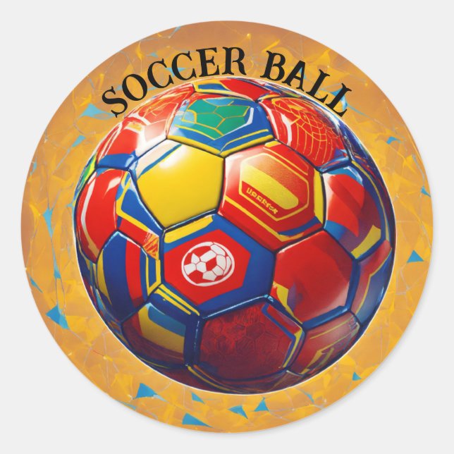 Fußball Runder Aufkleber (Vorderseite)