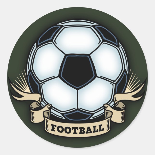 Fußball Runder Aufkleber (Vorderseite)