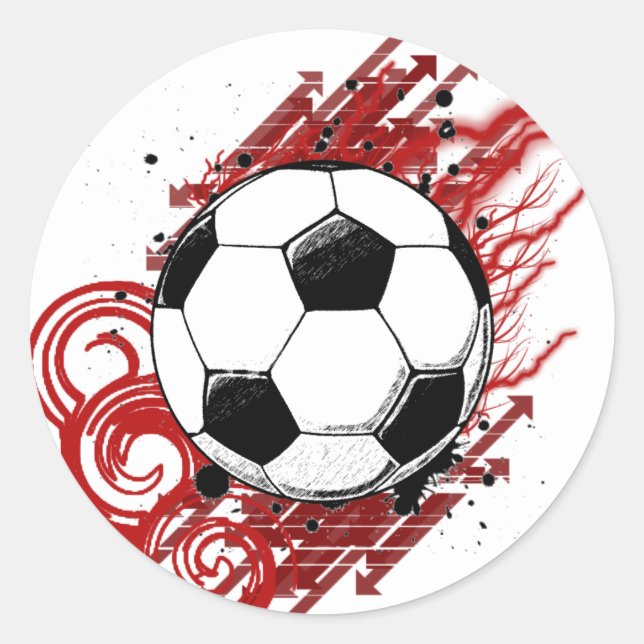 Fußball Runder Aufkleber (Vorderseite)