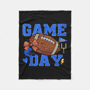 Fußball-Saison Game Day Football Mama Blau Gold B Fleecedecke
