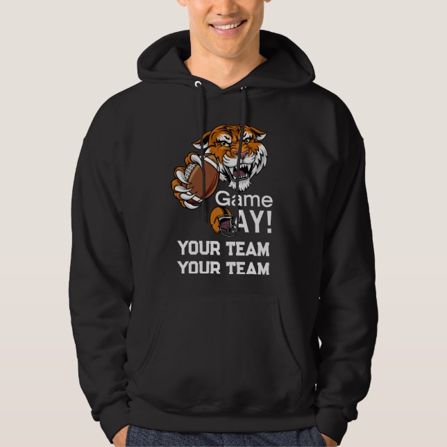 Fußball Saison Tiger Game Day Support Hoodie (Vorderseite)