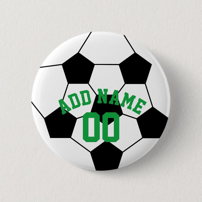 Fußball-Sammelbus - Moderner Zeichnend Name Button (Vorderseite)