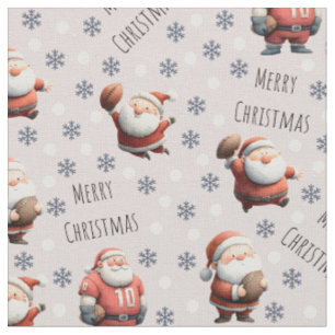 Fußball Santa auf Pale Pink Stoff