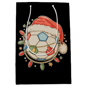 Fußball Santa Hut Weihnachtsbeleuchtung Baum Xmas Mittlere Geschenktüte