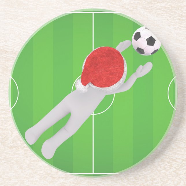 Fußball-Santa Sandstein Untersetzer (Vorne)