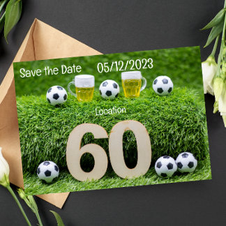 Fußball Save the Date 60. Geburtstag Einladung