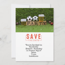 Fußball Save the Date für Geburtstagsparty Einladung