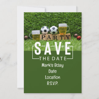 Fußball Save the Date Geburtstagsparty Einladung