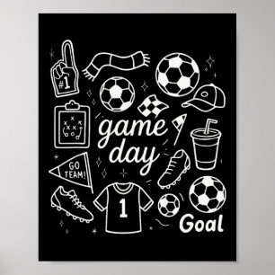 Fußball-Schaumstoff-Finger-Stollen und Tor-Vibes f Poster