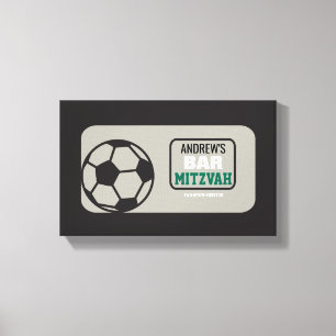 FUSSBALL Schläger-Bar Mitzvah Zeichen-in der Leinwanddruck