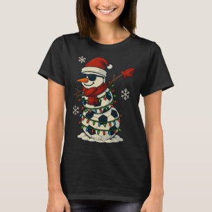 Fußball Schneemann Dabbing Lustiges Weihnachten Sü T-Shirt