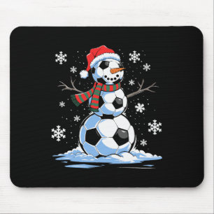 Fußball Schneemann Fußballspieler Santa Hut Weihna Mousepad