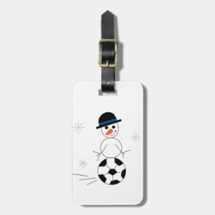 Fußball-Schneemann Gepäckanhänger