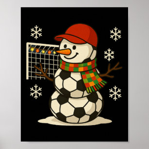 Fußball Schneemann Lustiges Weihnachten Xmas Süße Poster