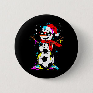 Fußball Schneemann Tropfen Lustig Cool Weihnachten Button