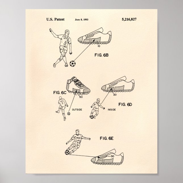 Fußball-Schuhe 1993 Patentart - Alter Peper Poster (Vorne)