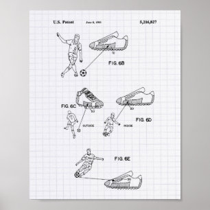 Fußball-Schuhe 1993 Patentkunst - Pflaster Poster