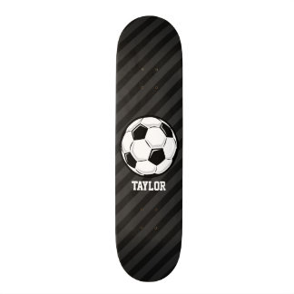 Fußball; Schwarz & Dunkelgrau Streifen Skateboard